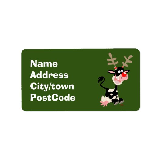 Weihnachtskühe oder Rentier? Rückgabezeichen Adressaufkleber (Vorne)