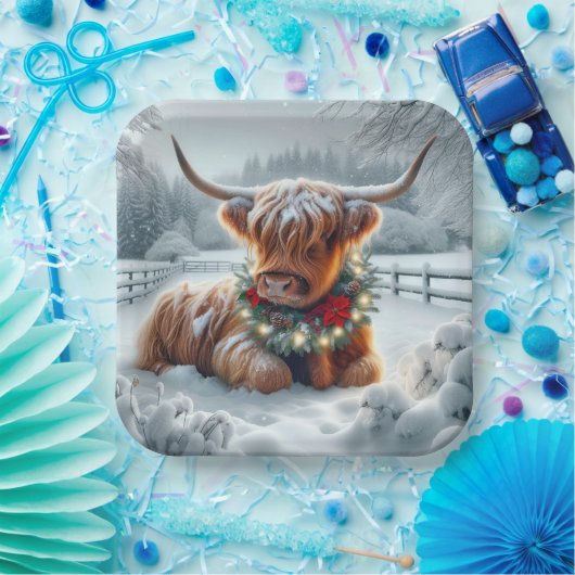 Weihnachtskühe Pappteller (Party)