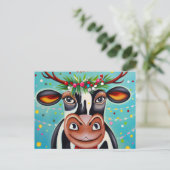 Weihnachtskühe Postkarte (Stehend Vorderseite)
