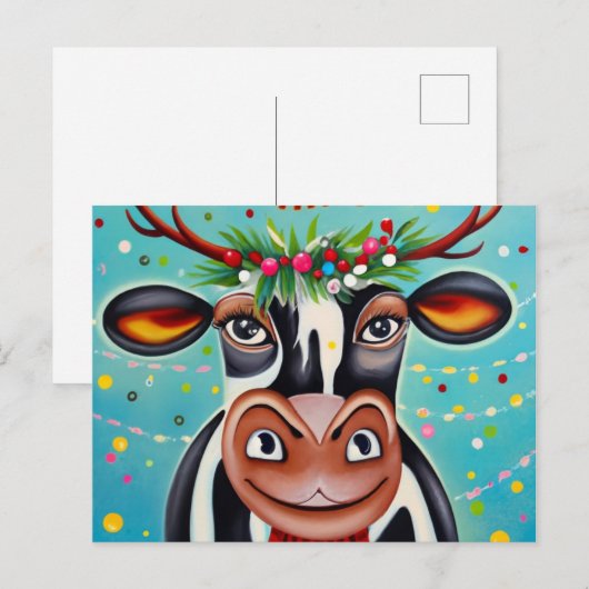 Weihnachtskühe Postkarte (Vorne/Hinten)