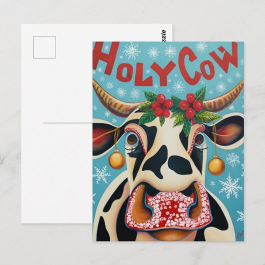Weihnachtskühe Postkarte (Vorne/Hinten)