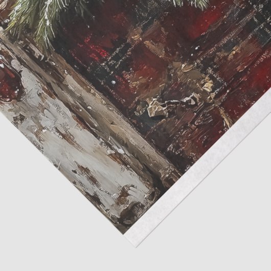 Weihnachtskühe Rustikaler Lkw Dekoupage Seidenpapier (Ausschnitt)