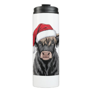 Weihnachtskühe Santa Highland Kuh Lover Fa Thermosbecher