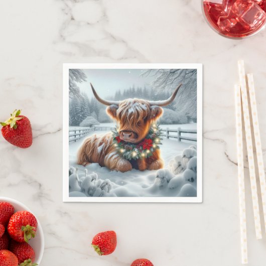 Weihnachtskühe Serviette (Beispiel)