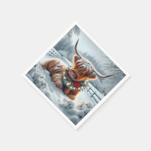 Weihnachtskühe Serviette (Ecke)