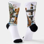 Weihnachtskühe Socken (Gewinkelt)