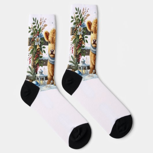 Weihnachtskühe Socken (Rechts)