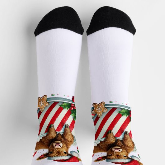 Weihnachtskühe Socken (Oben)