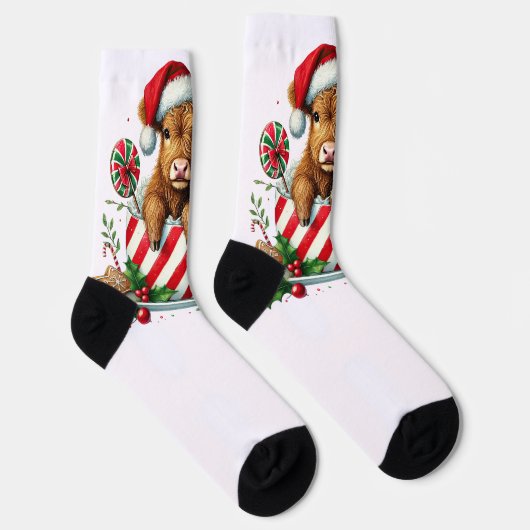 Weihnachtskühe Socken (Rechts)