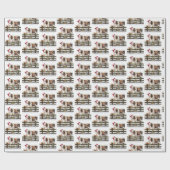 Weihnachtskühe und Kalb im Schnee Geschenkpapier (Flach)