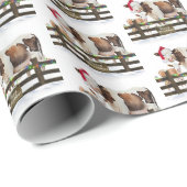 Weihnachtskühe und Kalb im Schnee Geschenkpapier (Rolleneckpunkt)