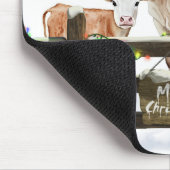 Weihnachtskühe und Kalb im Schnee Mousepad (Ecke)