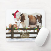 Weihnachtskühe und Kalb im Schnee Mousepad (Mit Mouse)