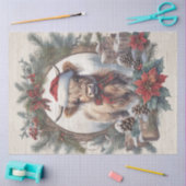 Weihnachtskühe Vintager Kranz-Dekoupage Seidenpapier (Basteln)