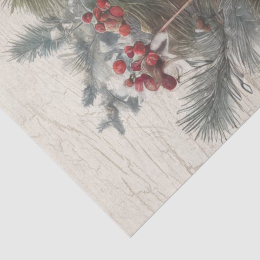 Weihnachtskühe Vintager Kranz-Dekoupage Seidenpapier (Ausschnitt)