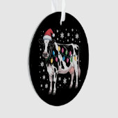 Weihnachtskühe Weihnachten Weihnachtsmannmütze Url Ornament (Vorderseite)