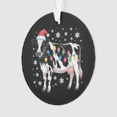 Weihnachtskühe Weihnachten Weihnachtsmannmütze Url Ornament (Vorderseite)