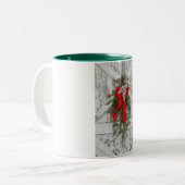 Weihnachtskühe Zweifarbige Tasse (Vorderseite Links)
