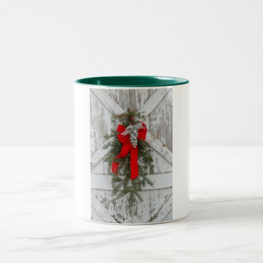 Weihnachtskühe Zweifarbige Tasse (Mittel)