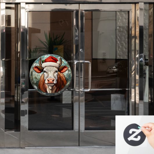 Weihnachtskuhfenster Fensteraufkleber (Büro Tür)