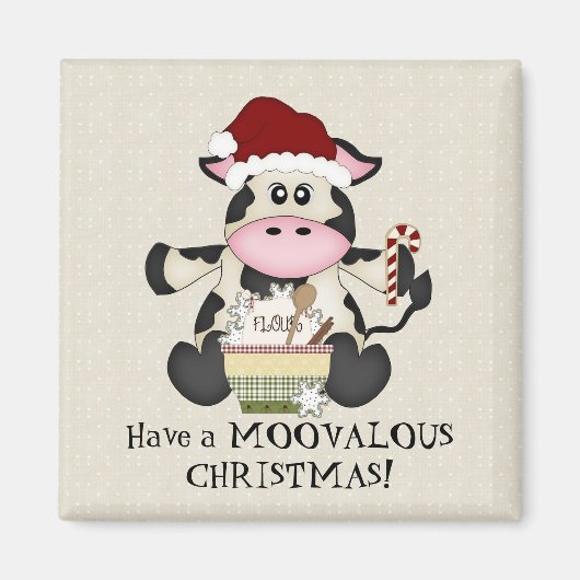 Weihnachtskuhmagnet Magnet (Vorne)