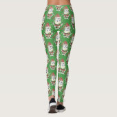 Weihnachtskuhmuster grüne Leggings (Rückseite)
