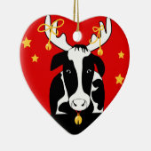 Weihnachtskuhschmuck Keramikornament (Rechts)