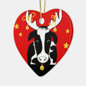 Weihnachtskuhschmuck Keramikornament (Links)