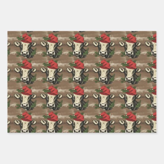 Weihnachtskuhwackelpapier Geschenkpapier Set (Vorderseite)