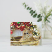 Weihnachtsküken Feiertagspostkarte (Stehend Vorderseite)