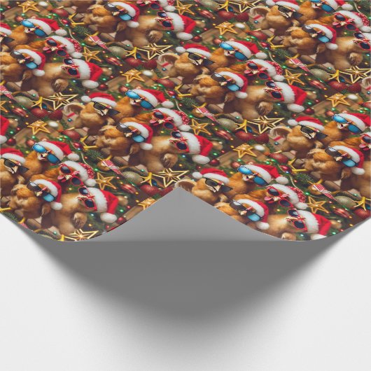 Weihnachtsküken Geschenkpapier (Ecke)