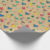 Weihnachtsküken helles Gold dicht Geschenkpapier (Ecke)
