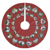 Weihnachtsküken in Herzkränzen Polyester Weihnachtsbaumdecke (Vorderseite)