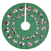 Weihnachtsküken in Herzkränzen Punkten Polyester Weihnachtsbaumdecke (Vorderseite)