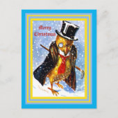 Weihnachtsküken mit Top Hat, Monocle, Cane Postcar Postkarte (Vorderseite)