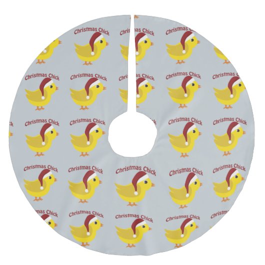 Weihnachtsküken Polyester Weihnachtsbaumdecke (Vorderseite)