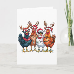 Weihnachtsküken Rentierhof Tiere Xmas Lichter Karte