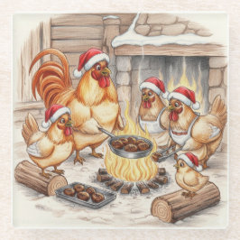 Weihnachtsküken rösten Kastanien, Untersetzer