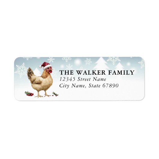 Weihnachtsküken Rücksende-Adressetiketten (Vorne)