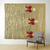 Weihnachtskulisse Goldene Weihnachtsbäume mit rote Wandteppich (Beispiel (Horizontal))