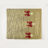 Weihnachtskulisse Goldene Weihnachtsbäume mit rote Wandteppich (Vorderseite (Horizontal))
