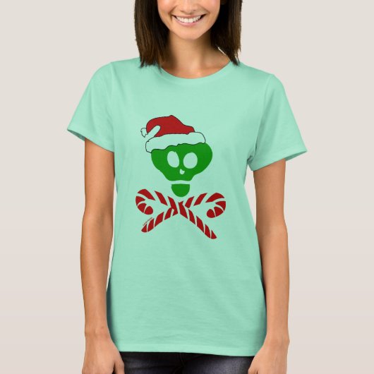 Weihnachtskull Crossbones T-Shirt (Vorderseite)