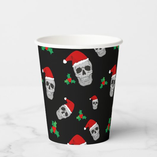 Weihnachtskull-Party-Cups - Stil 1 Pappbecher (Rückseite)