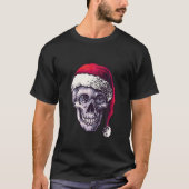 Weihnachtskull | Skelett in Weihnachtsmannmütze |  T-Shirt (Vorderseite)