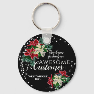Weihnachtskunde Vielen Dank an Floral Black Schlüs Schlüsselanhänger