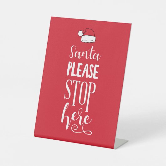 Weihnachtskunst Bitte halten Sie hier an Sockelschild (Vorderseite)