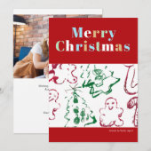 Weihnachtskunst Frohe Weihnachten Custom Foto (Vorne/Hinten)