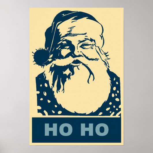 Weihnachtskunst Frohe Weihnachten Ho Ho Poster (Vorne)
