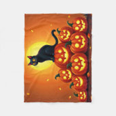 Weihnachtskunst mit Katze und Vollmond Fleecedecke (Vorderseite)