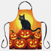 Weihnachtskunst mit Katze und Vollmond Schürze (Vorderseite)